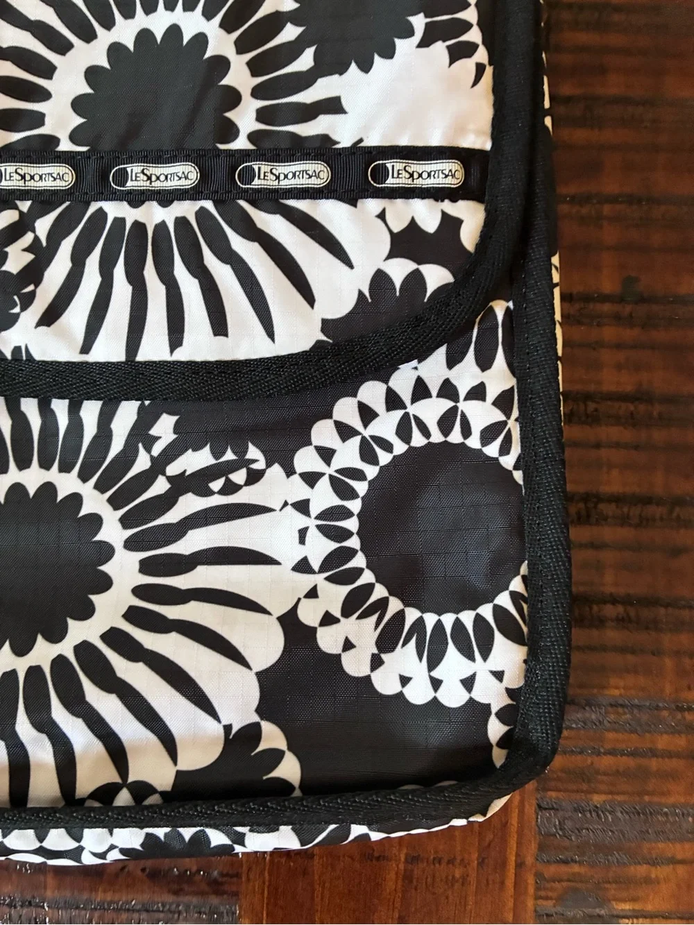 LeSportsac Black and White Floral Laptop Sleeve
